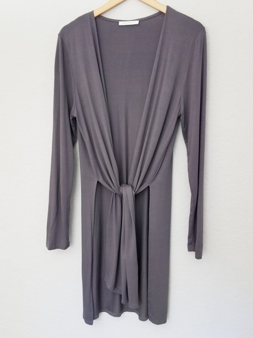 Sivana Bamboo Yoga Wrap Cardigan Size M Grey Gray $118 USA Soft Stretch Slits - Picture 11 of 15